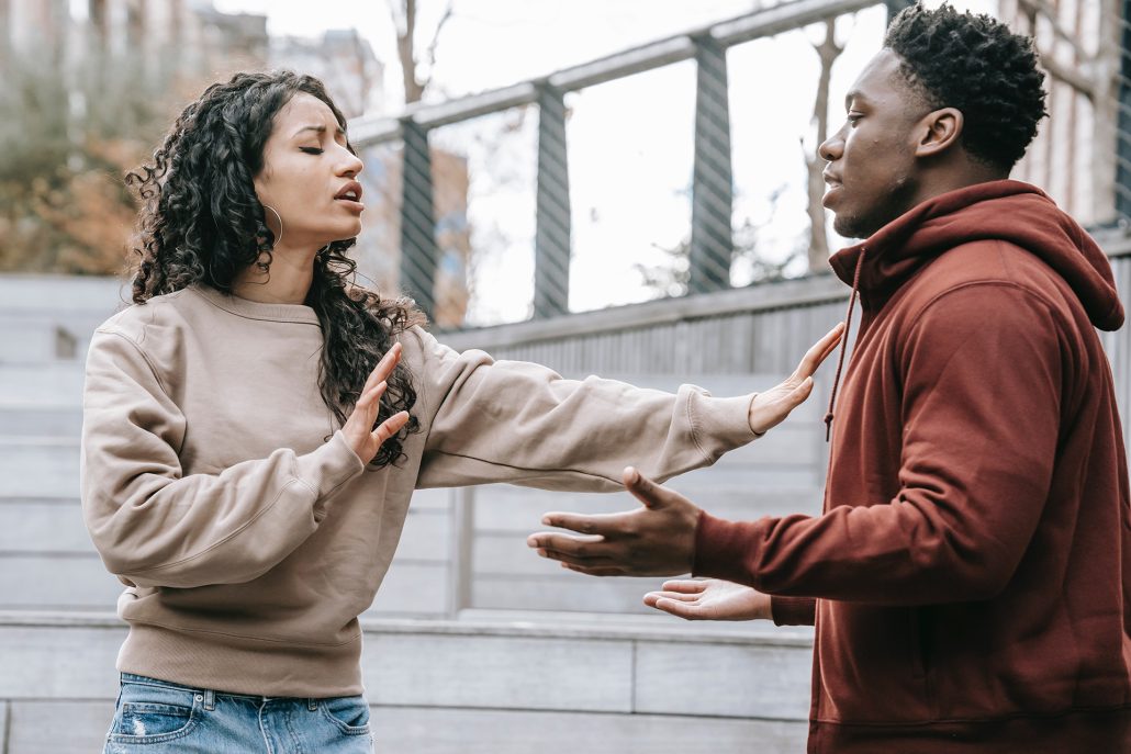 woman and man having dispute